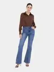 Синий джинсы женские, клеш
