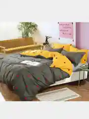 Угольный комплект постельного белья 2- х спальный, однотонный, 2-x спальный, хлопок / Евро