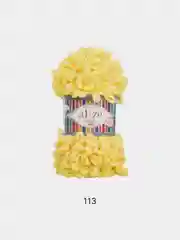 Желтый пряжа Alize Puffy Fine 5 штук петельки маленькие