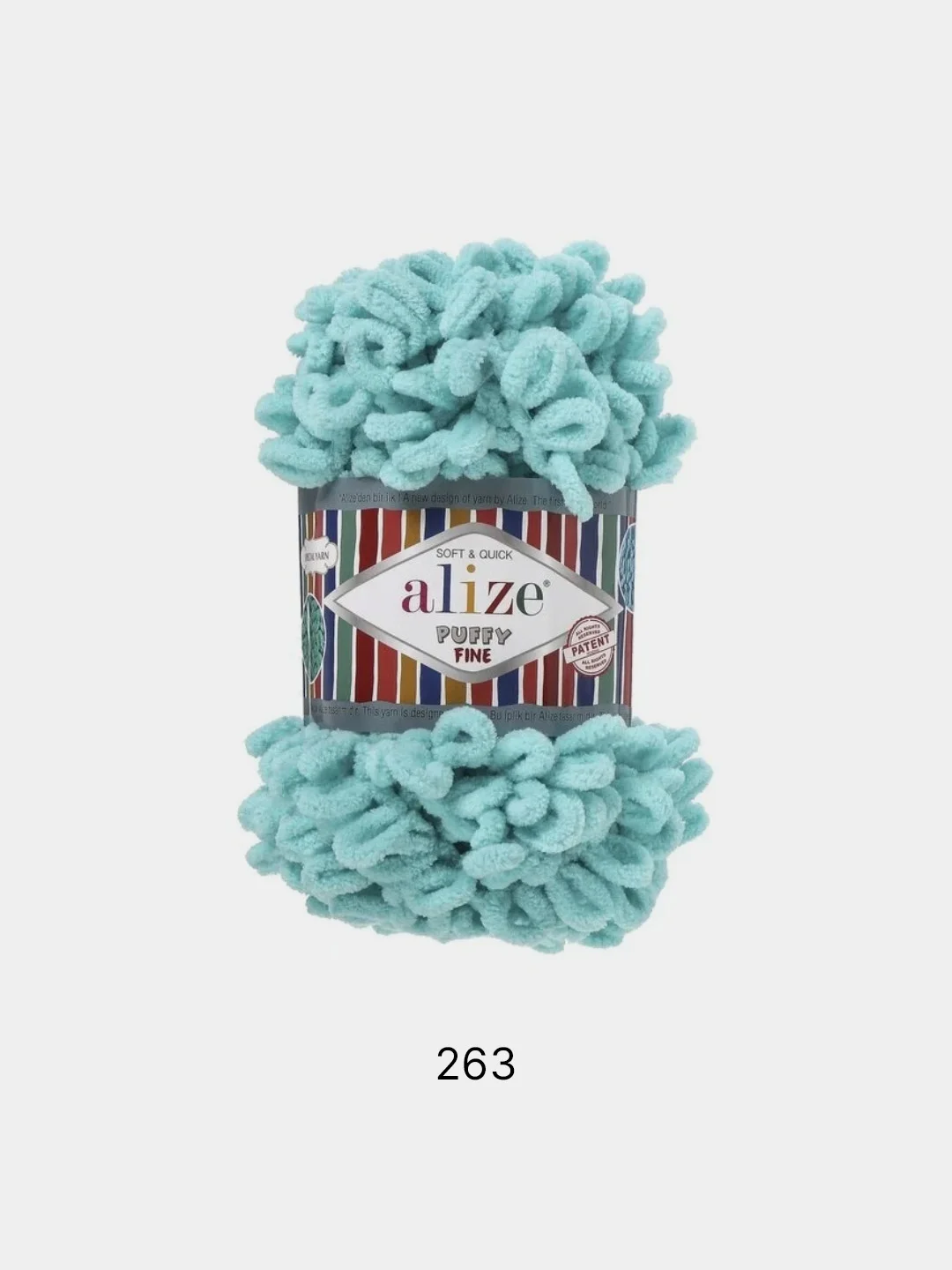 Морской пряжа Alize Puffy Fine 5 штук петельки маленькие