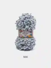 Серый металлик пряжа Alize Puffy Fine 5 штук петельки маленькие
