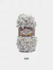 Серебряный пряжа Alize Puffy Fine 5 штук петельки маленькие