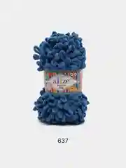 Синий пряжа Alize Puffy Fine 5 штук петельки маленькие