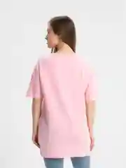 Розовый футболка женская оверсайз, базовая