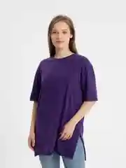 Фиолетовый футболка женская оверсайз, базовая