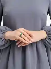 Лайм колечко из бисера, с бусиной