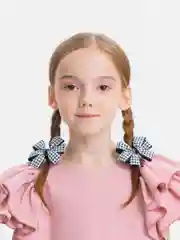 Черный бантики школьные для волос, на резинках, ручная работа, 2шт