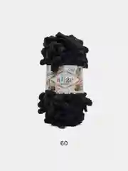 Черный пряжа Alize Puffy, 5 штук, петельки большие