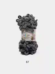Тёмно-серый пряжа Alize Puffy, 5 штук, петельки большие
