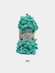 Бирюзовый пряжа Alize Puffy, 5 штук, петельки большие
