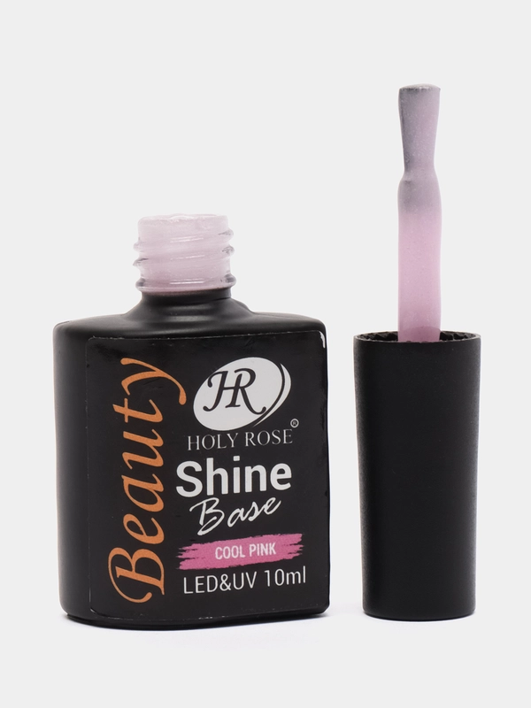 Камуфлирующая каучуковая база Holy Rose Beauty с шиммером Shine Base для гель-лака, 10 мл