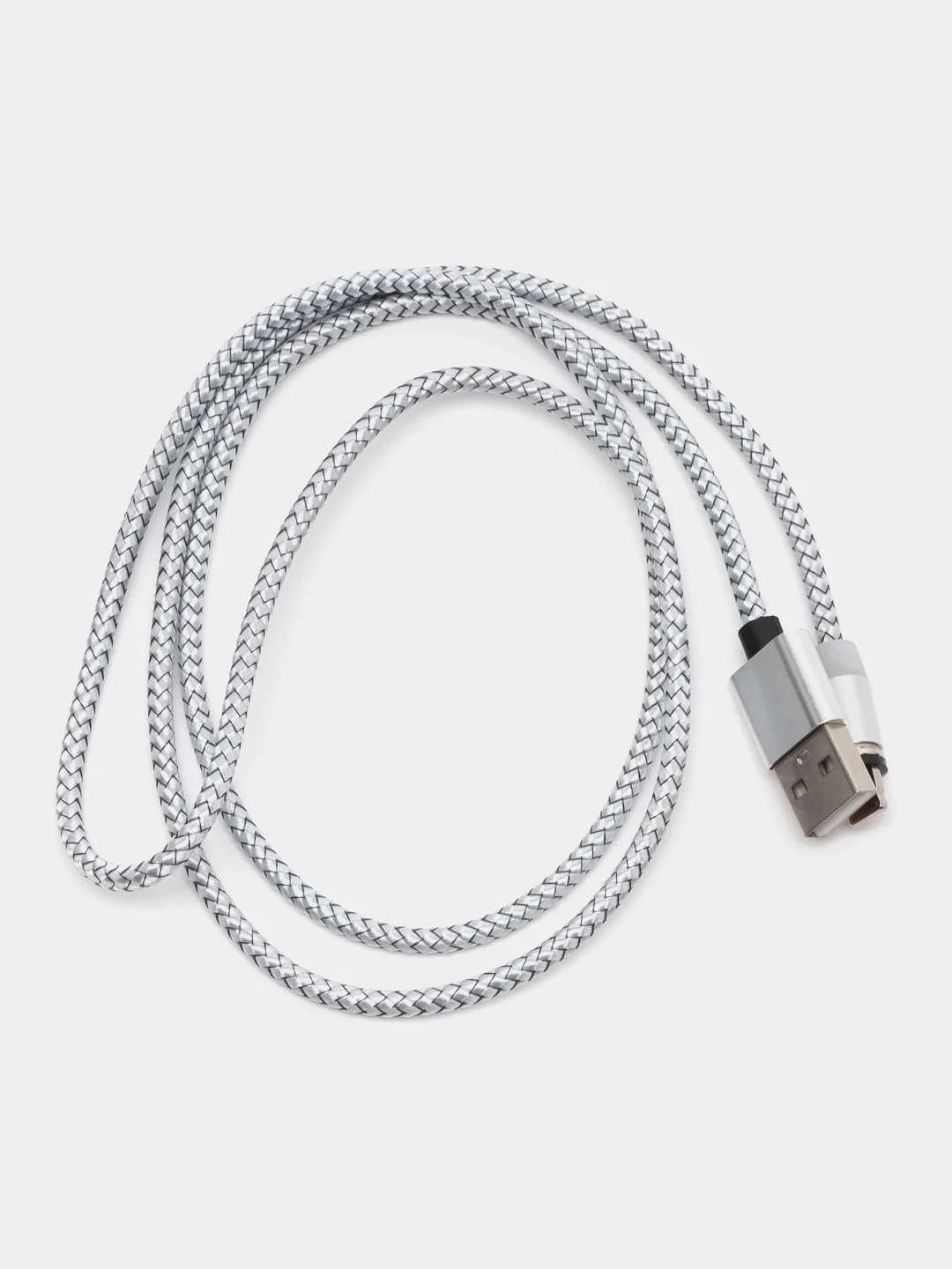 Серебряный магнитный кабель для зарядки Type-C, Lightning (Apple), Micro USB