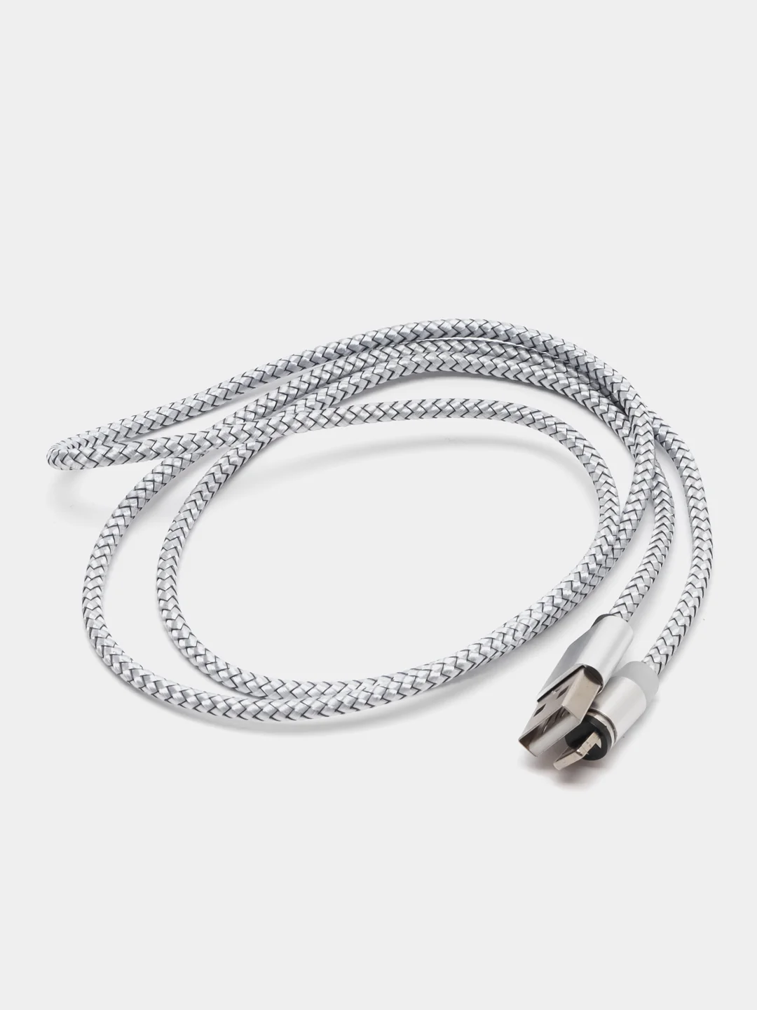 Серебряный магнитный кабель для зарядки Type-C, Lightning (Apple), Micro USB