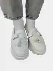 Белый лоферы женские, демисезон