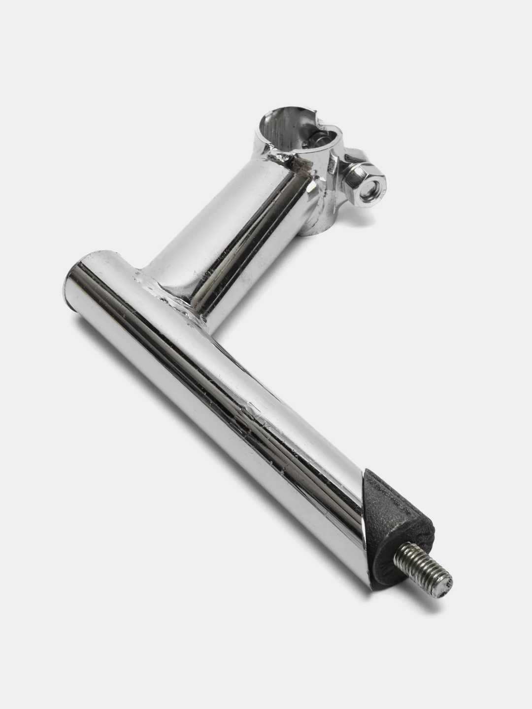 Вынос руля велосипеда, угловой, косая гайка, h150 x 100 x D22.2 мм, хром