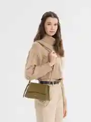 Зелёный хаки женская сумка-кроссбоди, с твердым корпусом, с 2 видами ремней