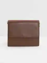 Коричневый сумка женская, портфель кросс-боди, с твердым корпусом