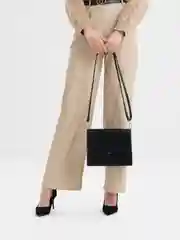 Черный сумка женская, портфель кросс-боди, с твердым корпусом