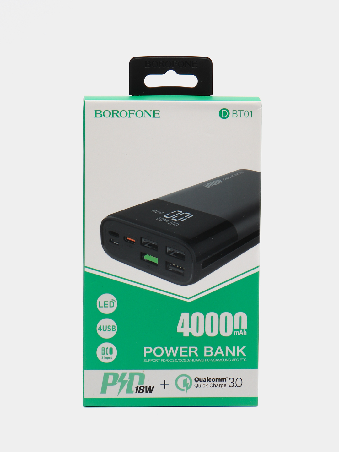 Внешний портативный аккумулятор Power Bank Borofone BT01, 40000 mAh купить  по цене 1999 ₽ в интернет-магазине KazanExpress