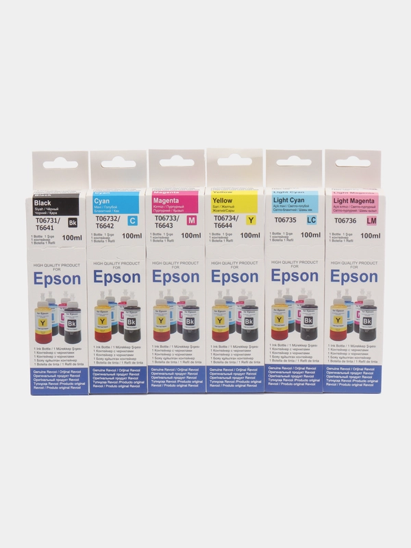 Чернила для принтера Epson L-серии, набор 6 х 100 ml