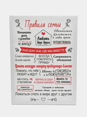 Картина на холсте "Правила семьи" / холст/ постер/ картина на стену/ правила дома/ 30х40см