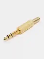 Штекер 6,3 Jack стерео, под пайку, позолоченный