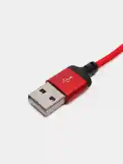 Красный плетеный кабель передачи данных Micro USB / Lightning / Type-C
