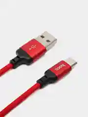 Красный плетеный кабель передачи данных Micro USB / Lightning / Type-C