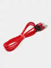 Красный плетеный кабель передачи данных Micro USB / Lightning / Type-C