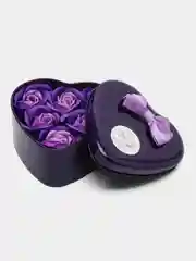Фиолетовый подарочный набор мыльных роз "Сердце", 6 штук