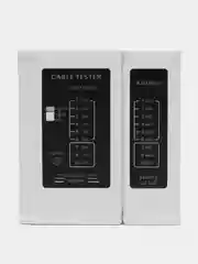 Белый тестер сетевого LAN интернет кабеля RJ45 и телефонного кабеля RJ11