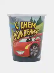 Бумажная посуда "Крутые тачки" (тарелка, стакан, колпак) по 10 шт
