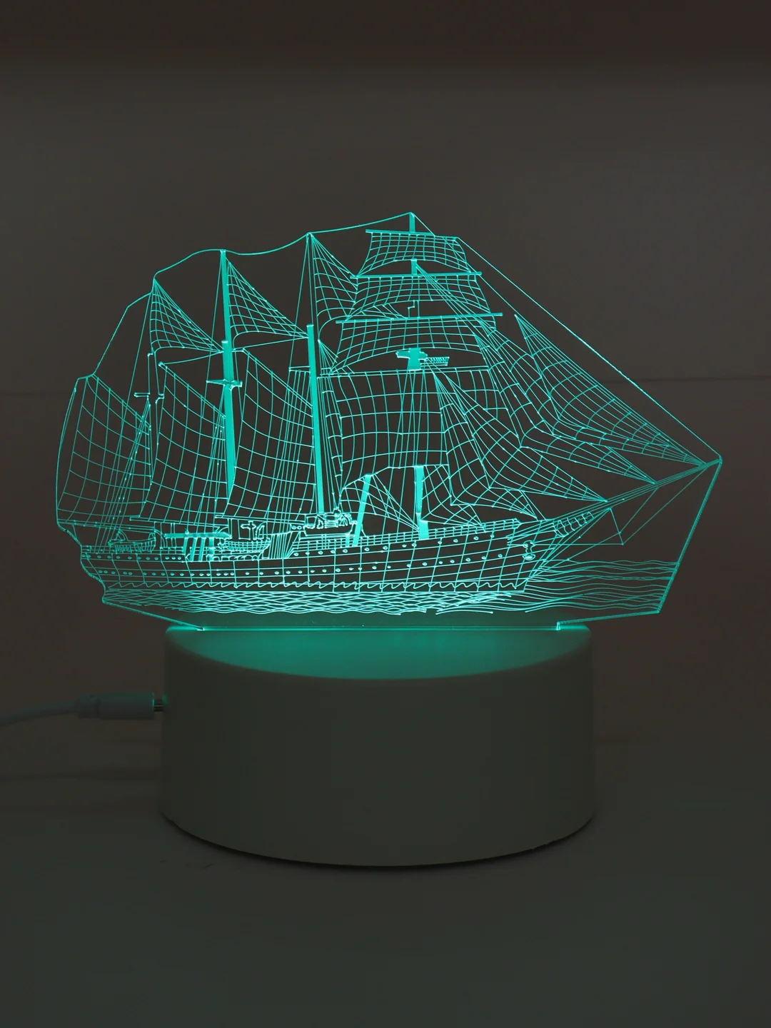 Угольный светильник-ночник 3D, светодиодный, с пультом, цветной, RGB