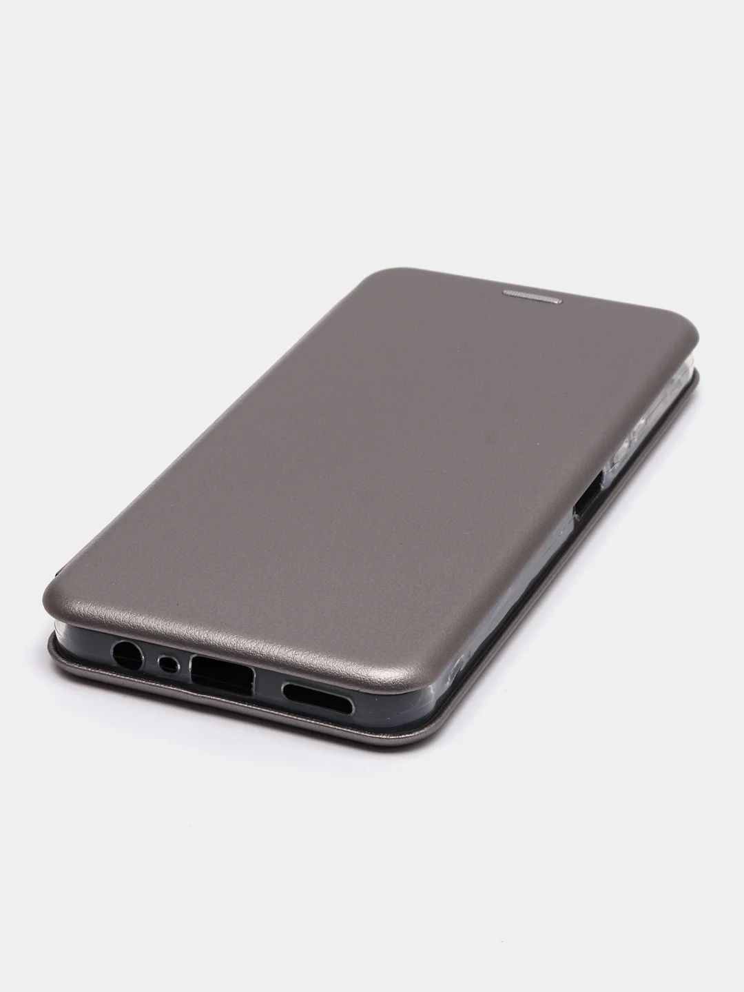 Серебряный чехол-книжка Realme C30/ C30S / Realme 50i PRIME (Реалми С30/ С30С / 50И Прайм)