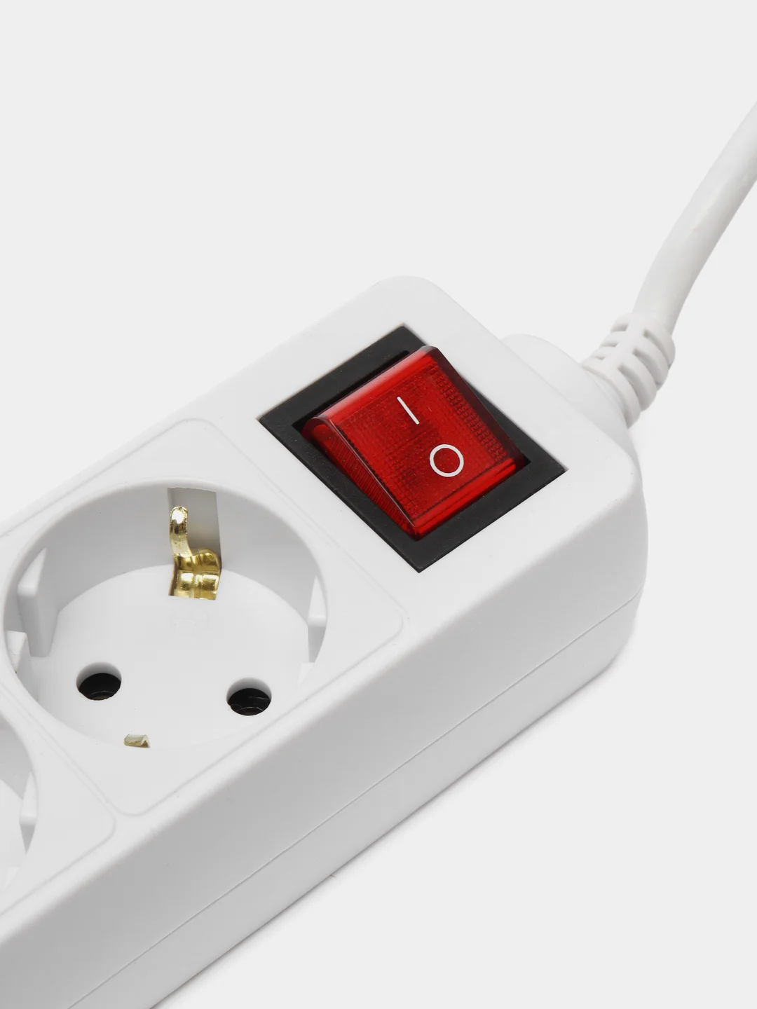 Белый удлинитель с выключателем Perfeo Powermate, 3 розетки