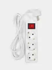 Белый удлинитель с выключателем Perfeo Powermate, 3 розетки