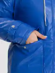 Синий куртка женская, экокожа