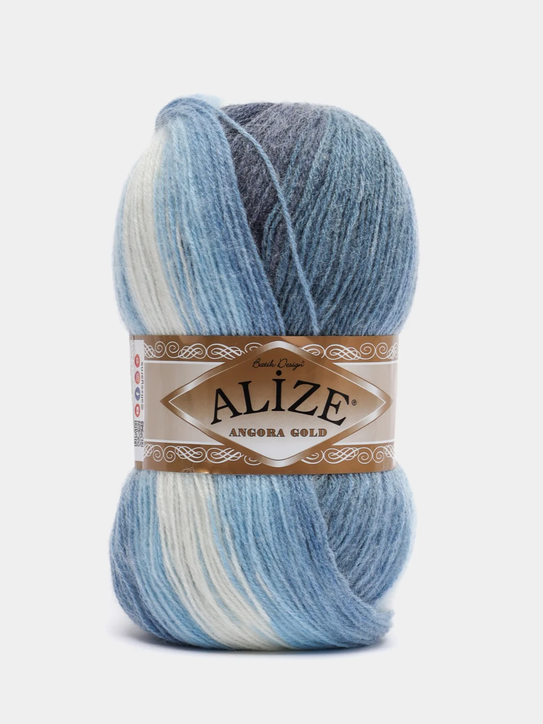 Небесно-голубой пряжа Ангора Голд Батик Angora Gold Batik Alize 20% Шерсть 80% Акрил 100г 550м