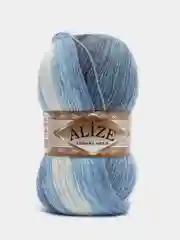 Небесно-голубой пряжа Ангора Голд Батик Angora Gold Batik Alize 20% Шерсть 80% Акрил 100г 550м