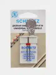 Иглы  для бытовых швейных машин, стандартные двойные Schmetz 130/705H ZWI №90/4.0, уп.1 иг