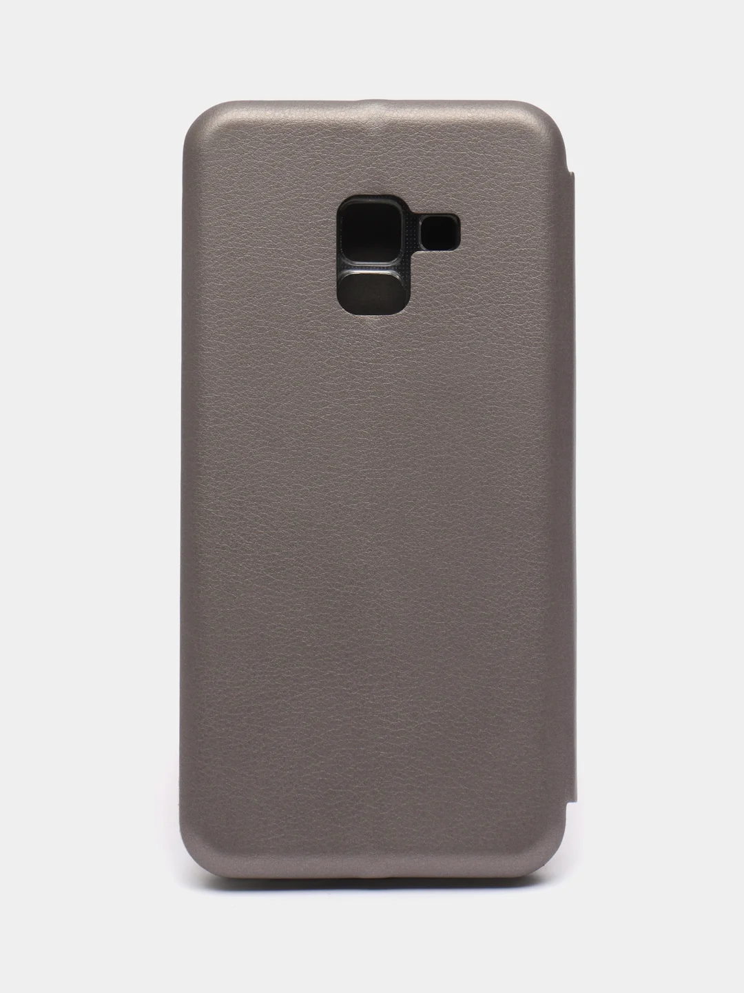 Серебряный чехол-книжка на Samsung Galaxy A8 2018, Самсунг Галакси А8 2018