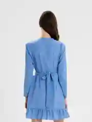 Белый платье в горошек на запах "Tiffan"