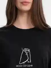 Футболка унисекс, оверсайз, с надписью "Mood сегодня"