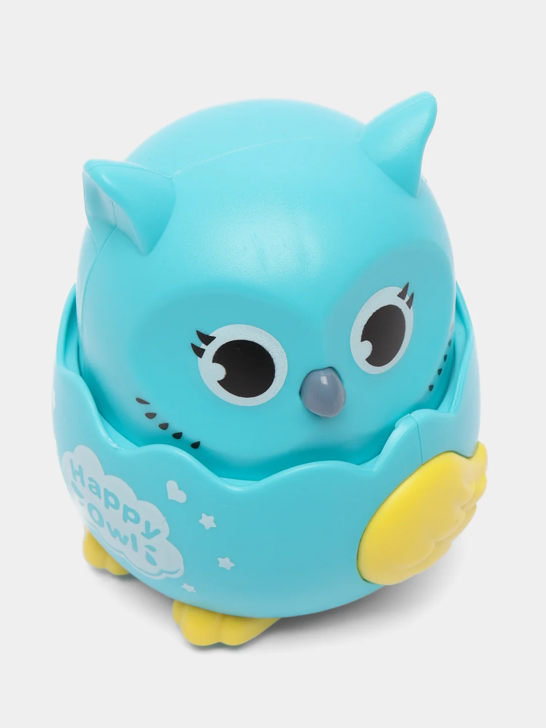 Бирюзовый развивающая игрушка заводная Сова, игрушка каталка детская, инерционная