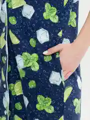 Индиго халат женский, летний, хлопок