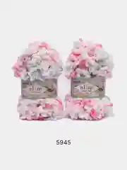 Конфетный пряжа Alize Puffy Fine color 5 штук  петельки маленькие