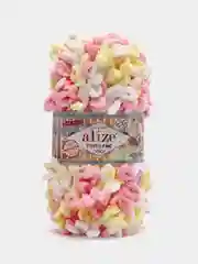 Розовый пряжа Alize Puffy Fine color 5 штук  петельки маленькие
