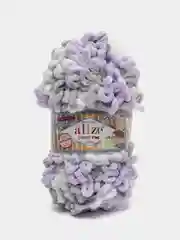 Сиреневый пряжа Alize Puffy Fine color 5 штук  петельки маленькие