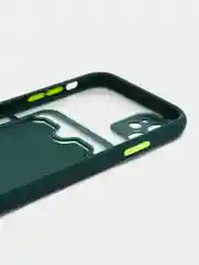 Зеленый чехол с карманом для карт для iPhone 7 8 Plus X XS XR 11 12 13 Pro Max mini айфон про макс