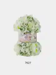 Зеленый пряжа Alize Puffy Fine color 5 штук  петельки маленькие